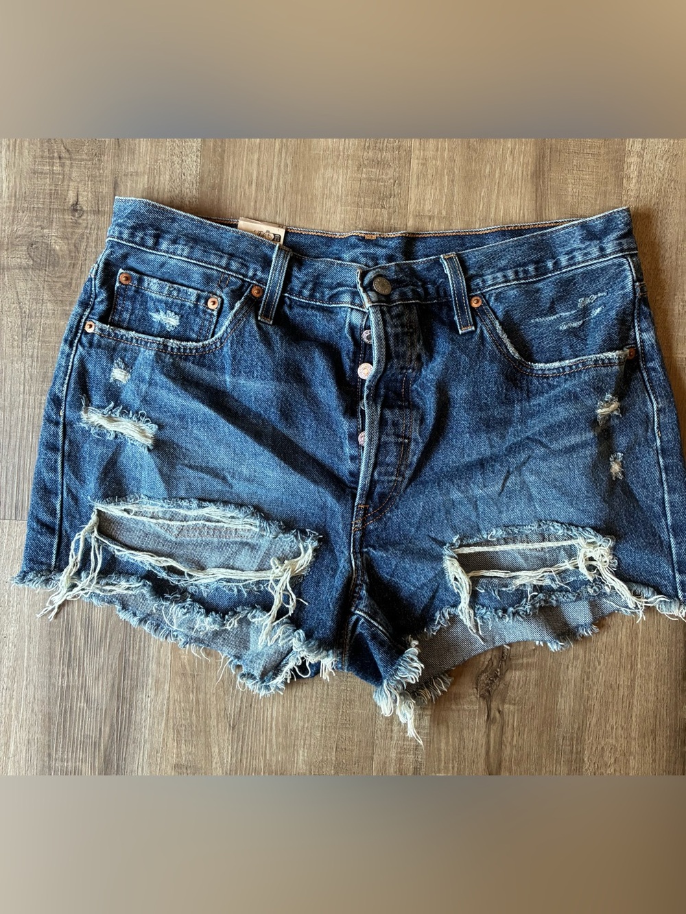Levi's Women's 501 Blue Denim Cutoff Shorts